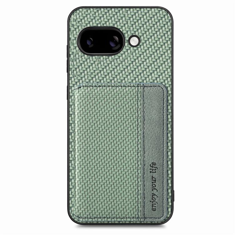 For Google Pixel 9a Carbon Fiber Magnetic Card Bag Phone Case