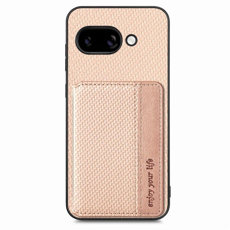 For Google Pixel 9a Carbon Fiber Magnetic Card Bag Phone Case