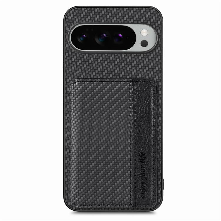 For Google Pixel 9 / 9 Pro Carbon Fiber Magnetic Card Bag Phone Case