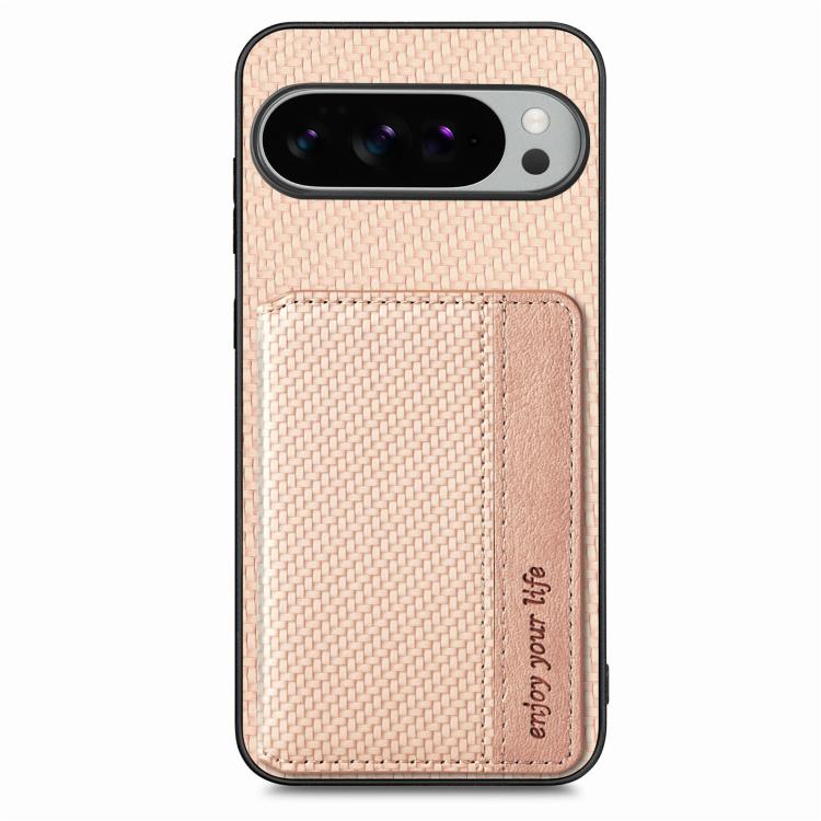 For Google Pixel 9 / 9 Pro Carbon Fiber Magnetic Card Bag Phone Case