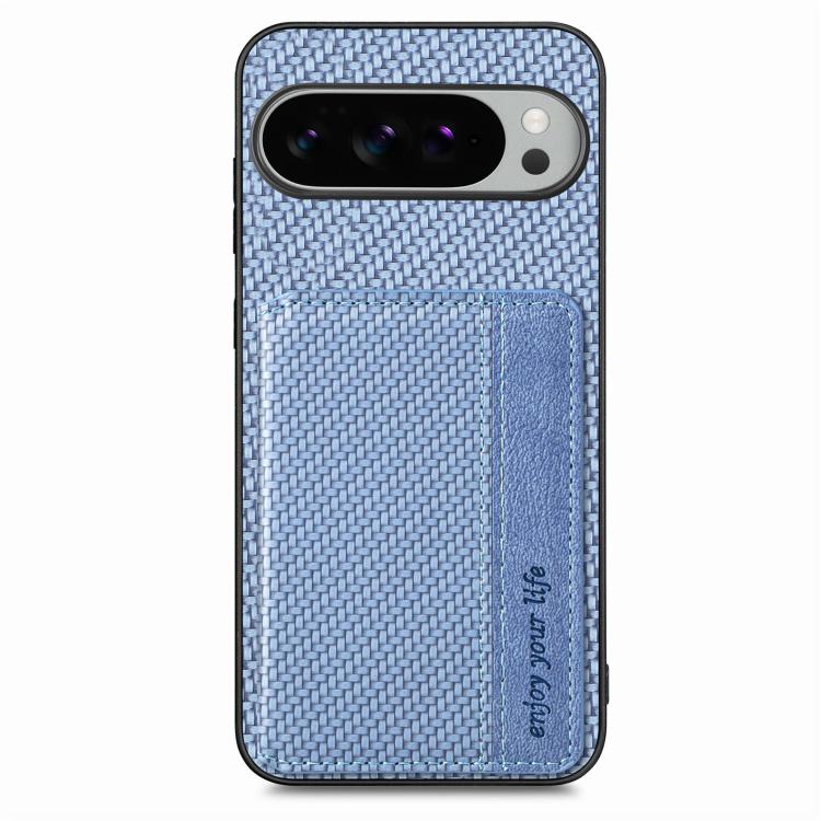 For Google Pixel 9 Pro XL Carbon Fiber Magnetic Card Bag Phone Case