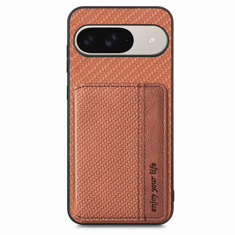 For Google Pixel 10 / 10 Pro Carbon Fiber Magnetic Card Bag Phone Case
