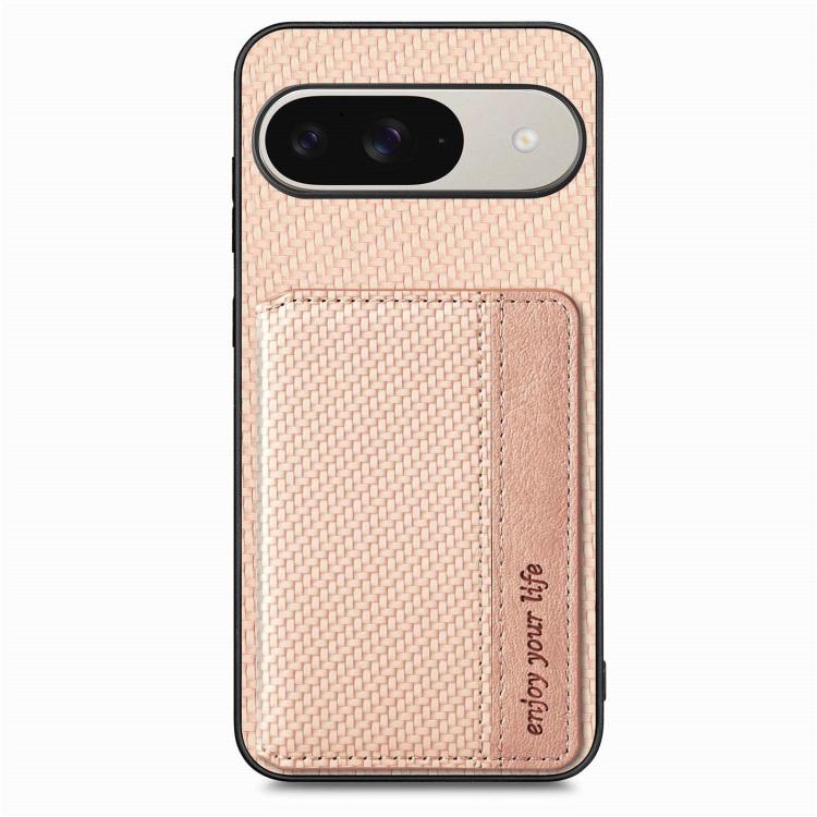 For Google Pixel 10 / 10 Pro Carbon Fiber Magnetic Card Bag Phone Case