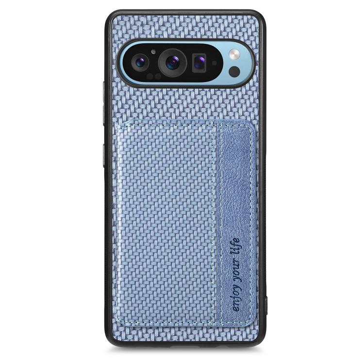 For Google Pixel 10 Pro XL Carbon Fiber Magnetic Card Bag Phone Case