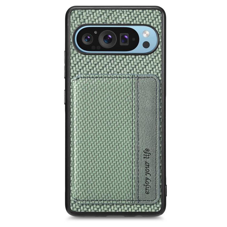 For Google Pixel 10 Pro XL Carbon Fiber Magnetic Card Bag Phone Case