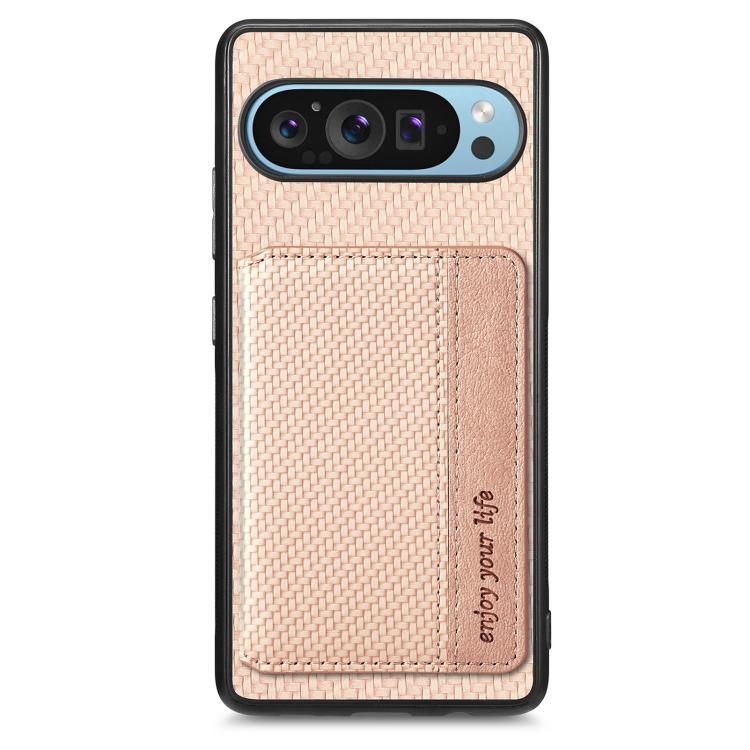 For Google Pixel 10 Pro XL Carbon Fiber Magnetic Card Bag Phone Case