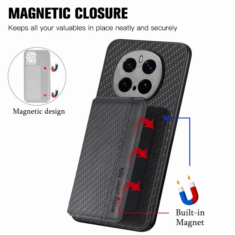 For Honor Magic7 Pro Carbon Fiber Magnetic Card Bag Phone Case