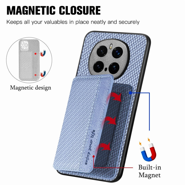 For Honor Magic7 Pro Carbon Fiber Magnetic Card Bag Phone Case