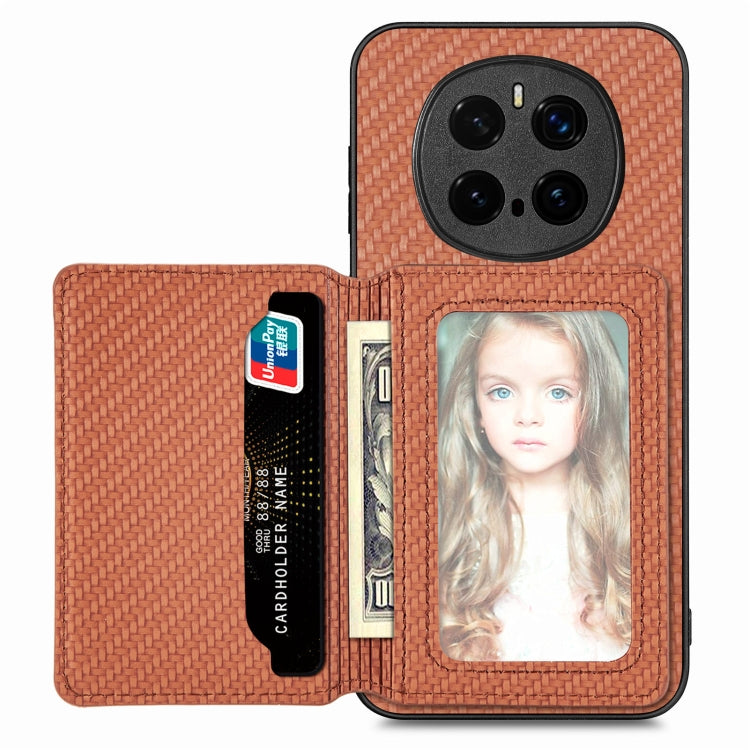 For Honor Magic7 Pro Carbon Fiber Magnetic Card Bag Phone Case