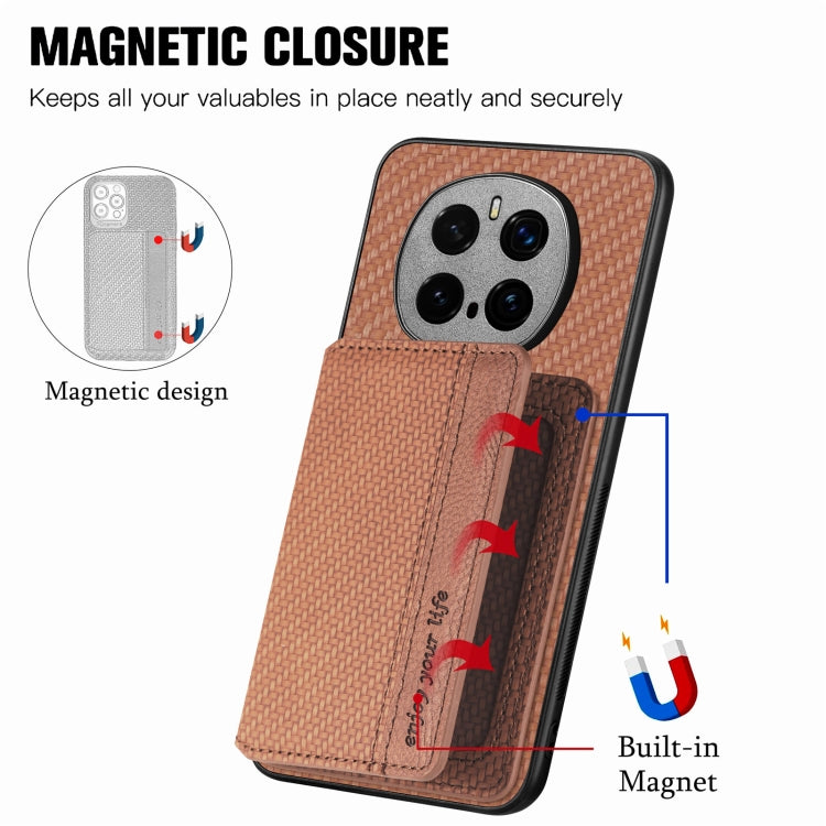 For Honor Magic7 Pro Carbon Fiber Magnetic Card Bag Phone Case