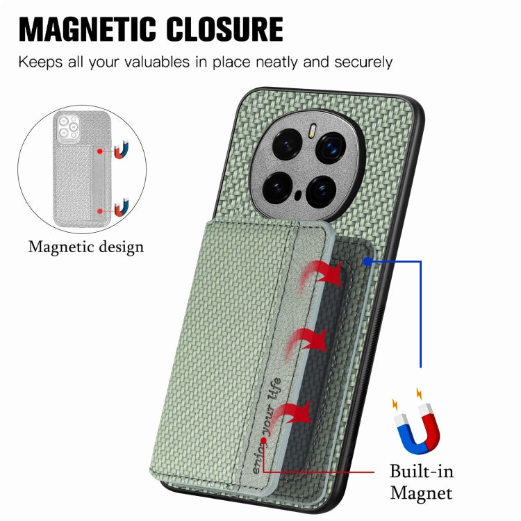 For Honor Magic7 Pro Carbon Fiber Magnetic Card Bag Phone Case