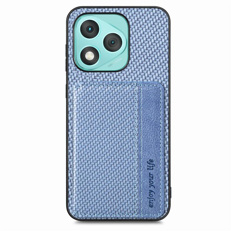 For Honor 400 Lite Global Carbon Fiber Magnetic Card Bag Phone Case