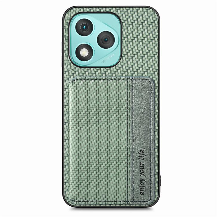 For Honor 400 Lite Global Carbon Fiber Magnetic Card Bag Phone Case
