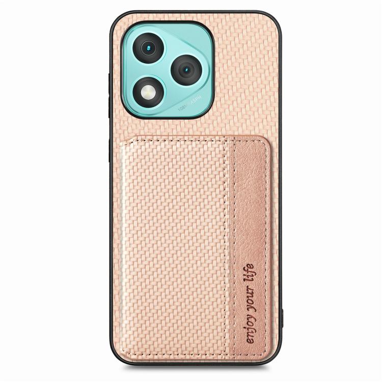 For Honor 400 Lite Global Carbon Fiber Magnetic Card Bag Phone Case