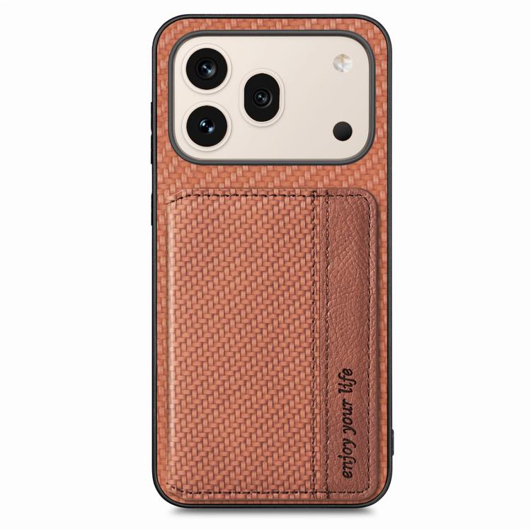 For Honor 600 Global Carbon Fiber Magnetic Card Bag Phone Case
