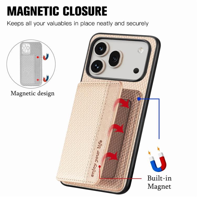 For Honor 600 Global Carbon Fiber Magnetic Card Bag Phone Case