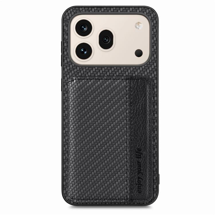 For Honor 600 Pro Global Carbon Fiber Magnetic Card Bag Phone Case