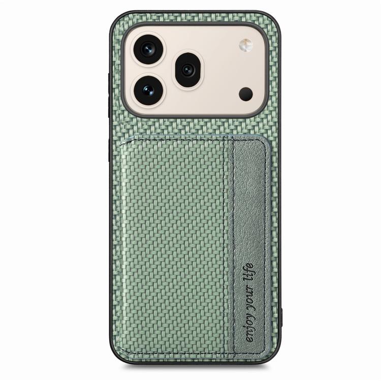 For Honor 600 Pro Global Carbon Fiber Magnetic Card Bag Phone Case