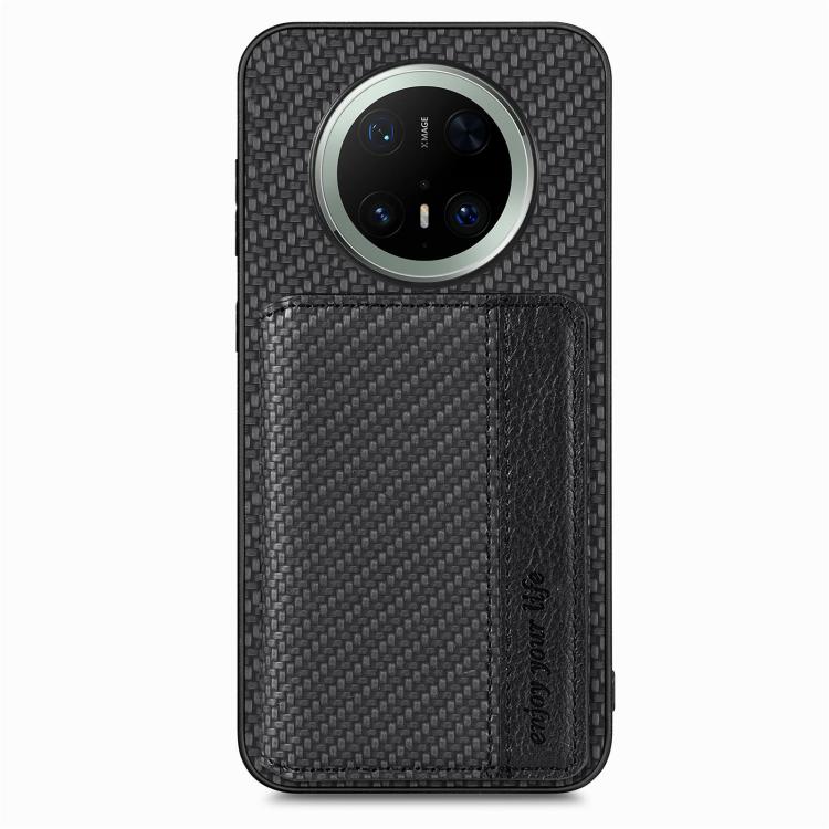 For Huawei Mate 70 Pro Carbon Fiber Magnetic Card Bag Phone Case