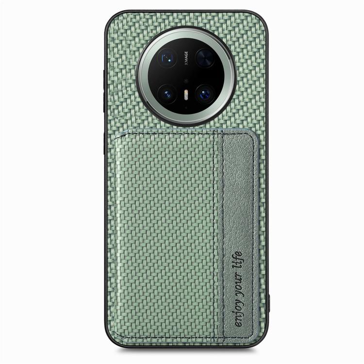 For Huawei Mate 70 Pro Carbon Fiber Magnetic Card Bag Phone Case