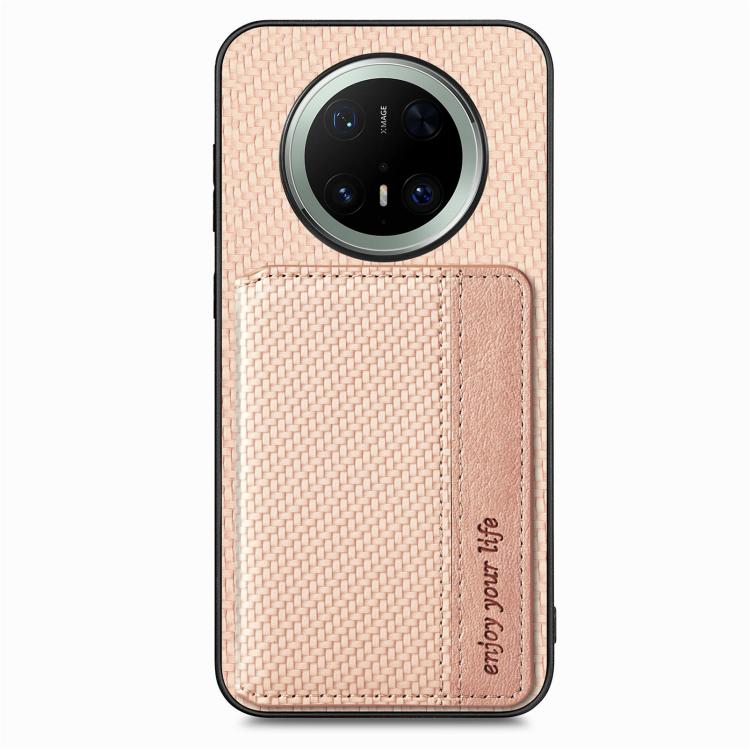 For Huawei Mate 70 Pro Carbon Fiber Magnetic Card Bag Phone Case