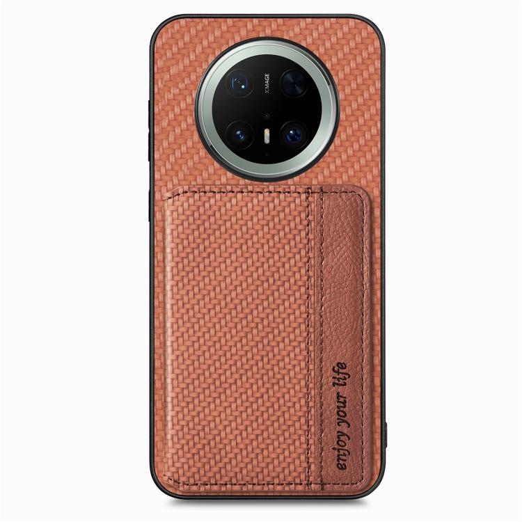 For Huawei Mate 70 Pro+ Carbon Fiber Magnetic Card Bag Phone Case