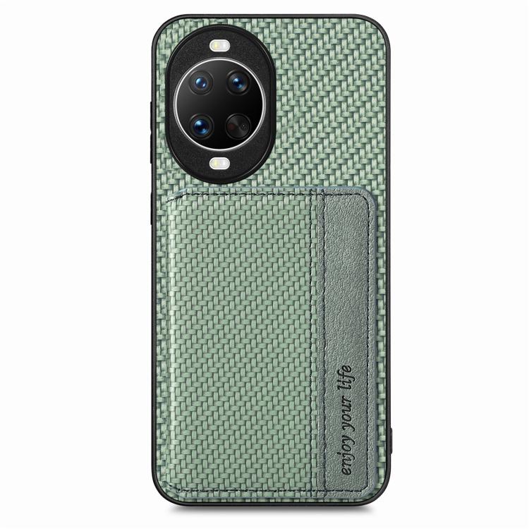 For Huawei nova 14 Carbon Fiber Magnetic Card Bag Phone Case