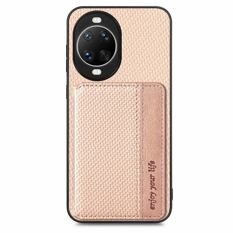 For Huawei nova 14 Pro Carbon Fiber Magnetic Card Bag Phone Case