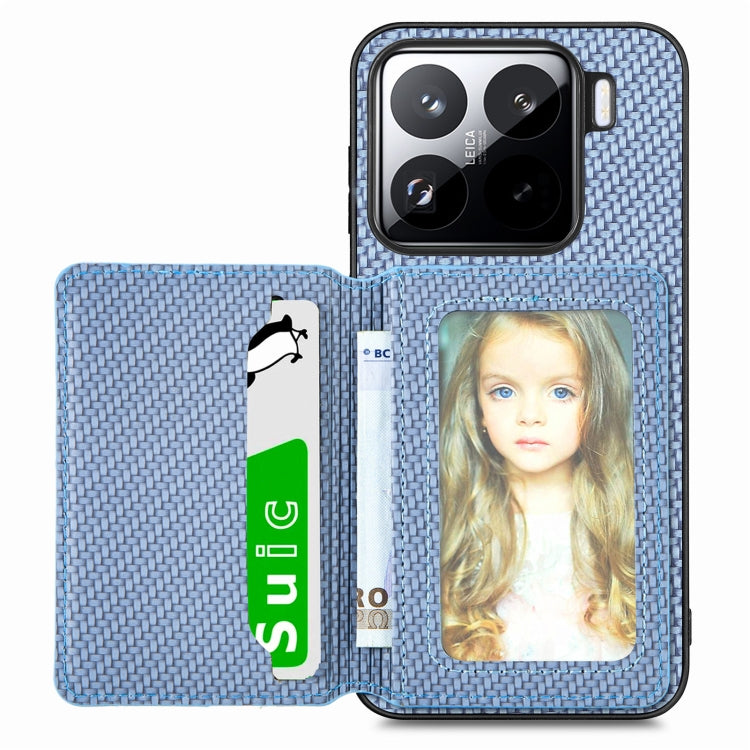 For Xiaomi 15 Carbon Fiber Magnetic Card Bag Phone Case