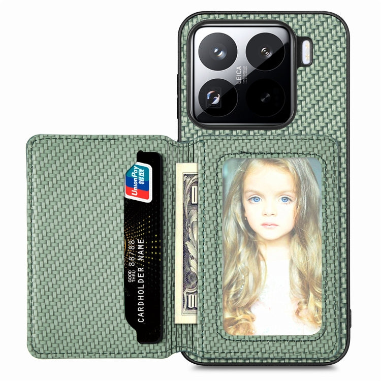 For Xiaomi 15 Carbon Fiber Magnetic Card Bag Phone Case