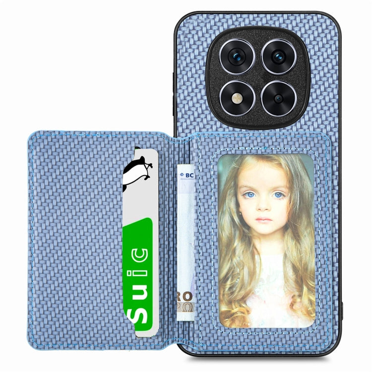 For Redmi Note 14 5G Carbon Fiber Magnetic Card Bag Phone Case
