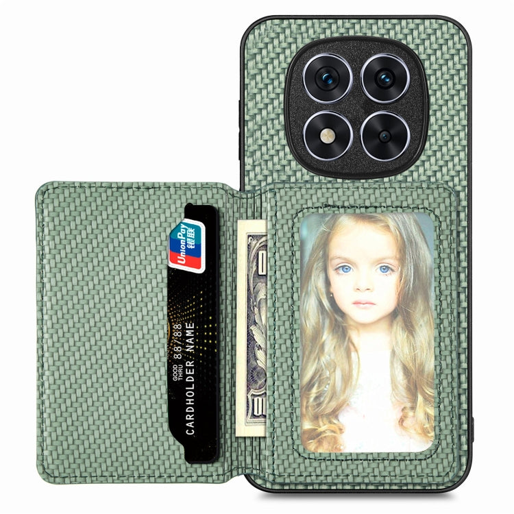 For Redmi Note 14 5G Carbon Fiber Magnetic Card Bag Phone Case