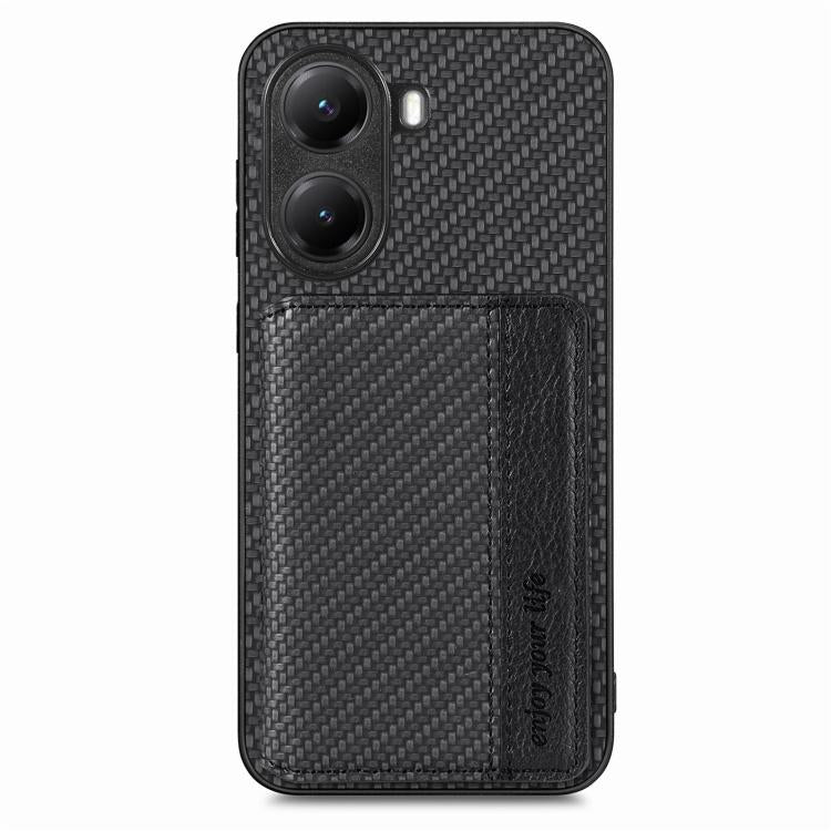 For Redmi Turbo 4 Carbon Fiber Magnetic Card Bag Phone Case
