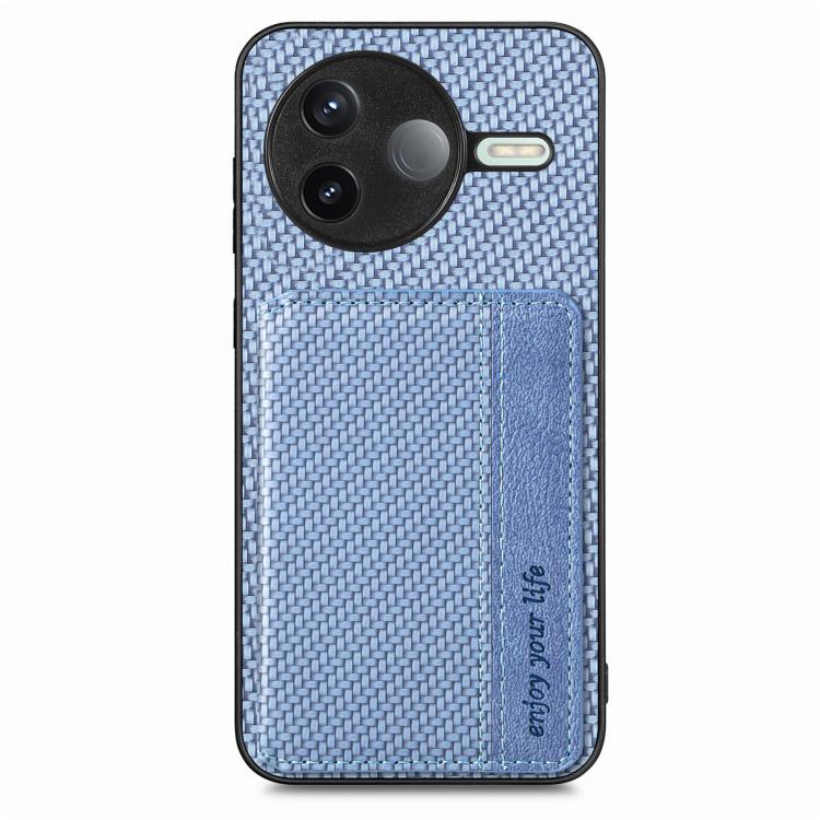 For Redmi K80 / Poco F7 Pro Carbon Fiber Magnetic Card Bag Phone Case