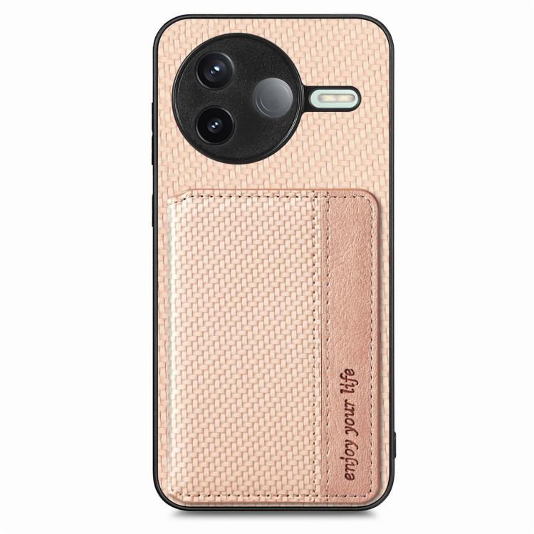 For Redmi K80 / Poco F7 Pro Carbon Fiber Magnetic Card Bag Phone Case