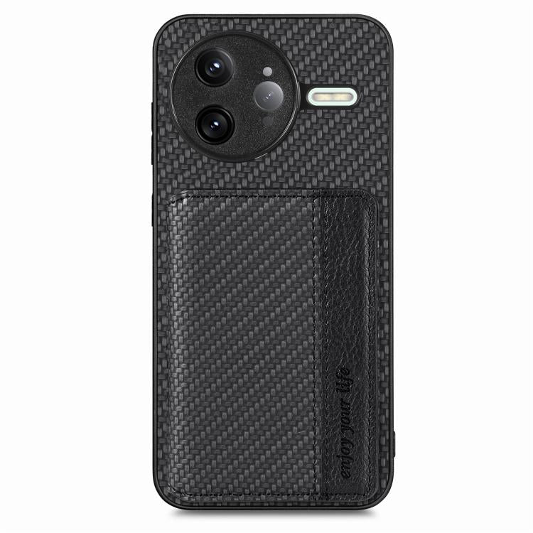 For Redmi K80 Pro / Poco F7 Ultra Carbon Fiber Magnetic Card Bag Phone Case