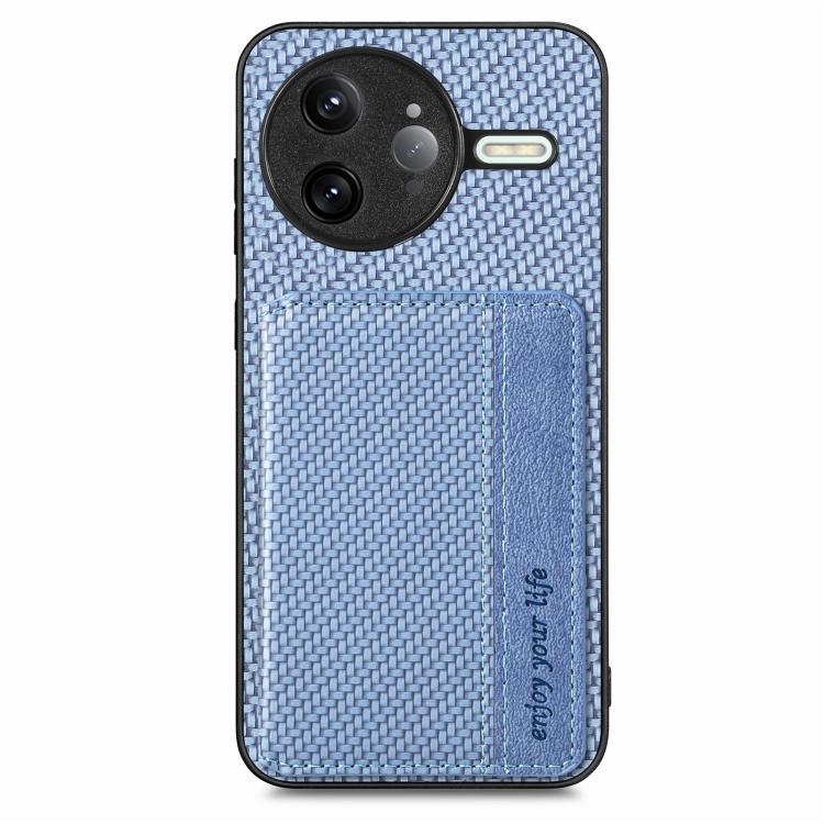 For Redmi K80 Pro / Poco F7 Ultra Carbon Fiber Magnetic Card Bag Phone Case
