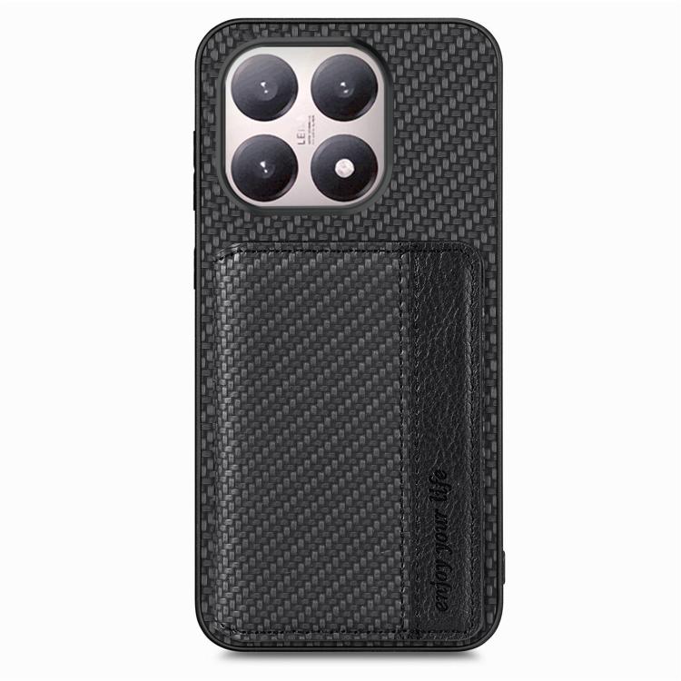 For Xiaomi 15T Carbon Fiber Magnetic Card Bag Phone Case