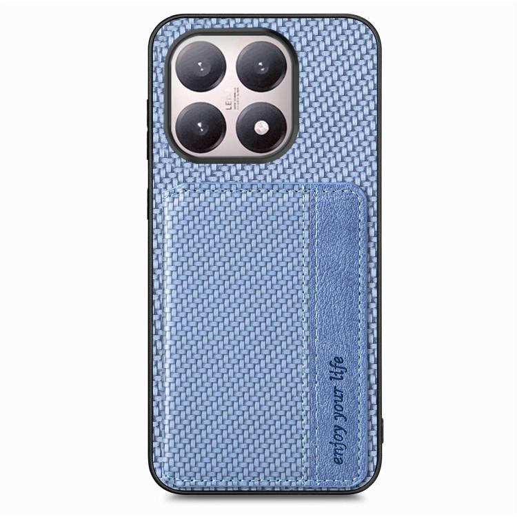 For Xiaomi 15T Carbon Fiber Magnetic Card Bag Phone Case