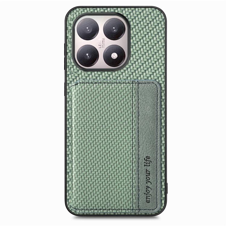 For Xiaomi 15T Carbon Fiber Magnetic Card Bag Phone Case
