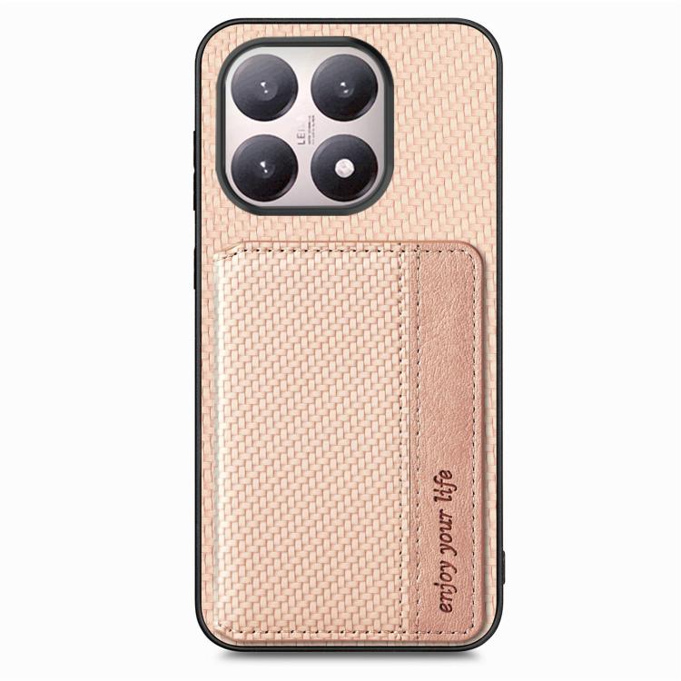 For Xiaomi 15T Carbon Fiber Magnetic Card Bag Phone Case