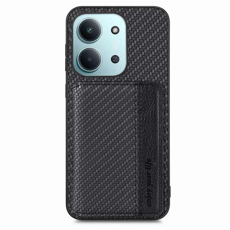 For Redmi 15C 5G / 4G Global 171mm Carbon Fiber Magnetic Card Bag Phone Case