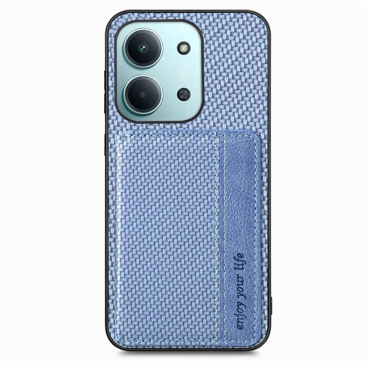 For Redmi 15C 5G / 4G Global 171mm Carbon Fiber Magnetic Card Bag Phone Case