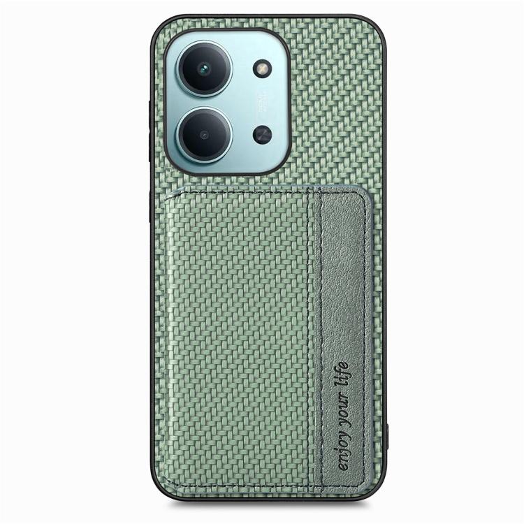 For Redmi 15C 5G / 4G Global 171mm Carbon Fiber Magnetic Card Bag Phone Case