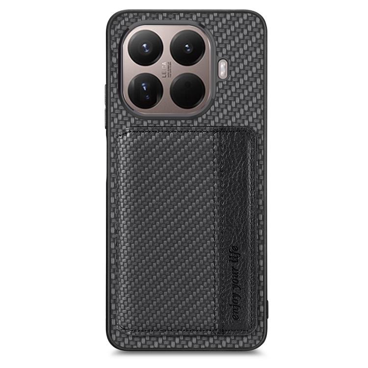 For Xiaomi 15T Pro Carbon Fiber Magnetic Card Bag Phone Case