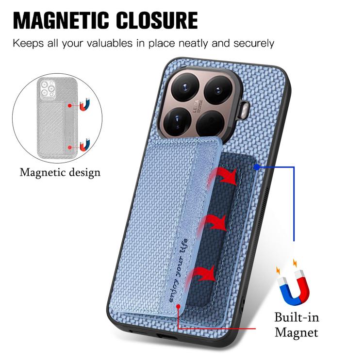For Xiaomi 15T Pro Carbon Fiber Magnetic Card Bag Phone Case