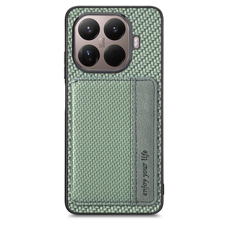 For Xiaomi 15T Pro Carbon Fiber Magnetic Card Bag Phone Case