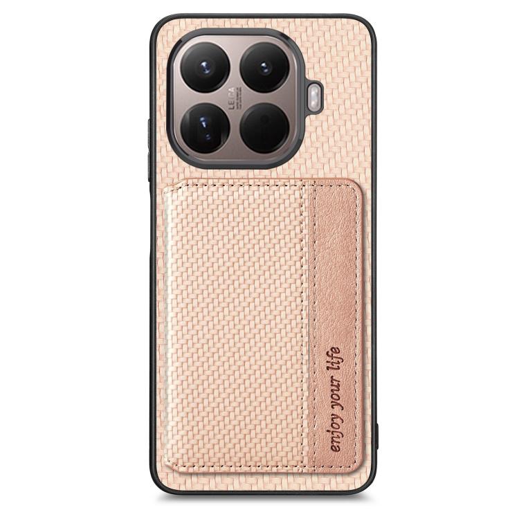 For Xiaomi 15T Pro Carbon Fiber Magnetic Card Bag Phone Case