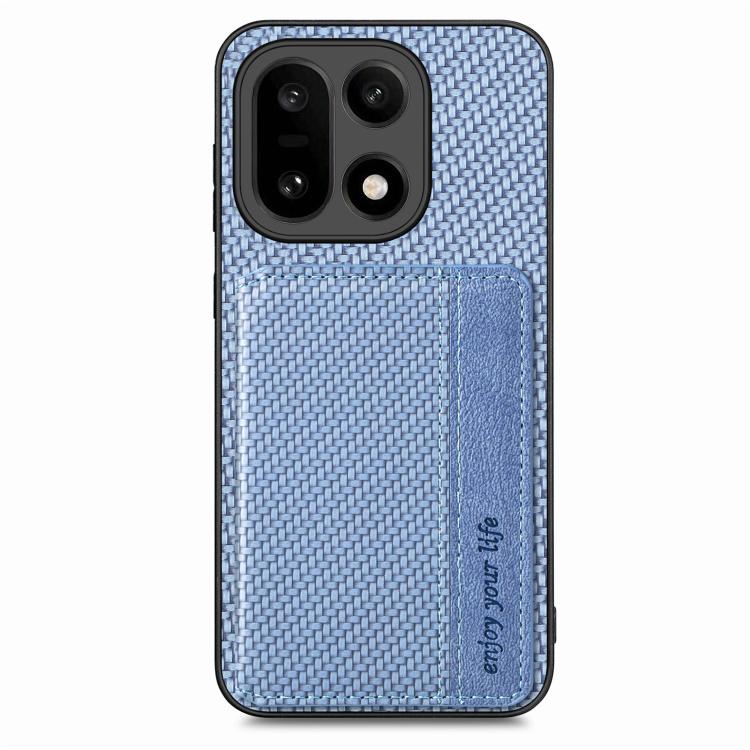 For OnePlus 15 Carbon Fiber Magnetic Card Bag Phone Case