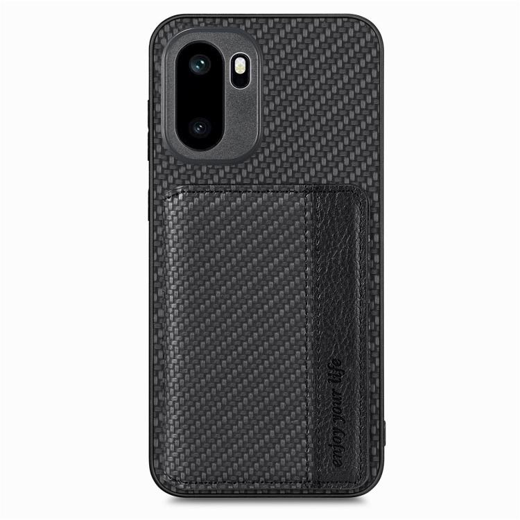 For OnePlus Ace 6 / 6T / 15R Carbon Fiber Magnetic Card Bag Phone Case
